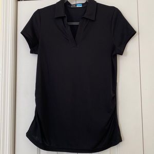 Ladies PGATOUR Golf Shirt Black Size M Longer length Pleated sides Never Worn